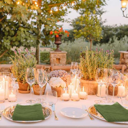 100 Pack Olive Green Napkins 20x20Inch Cheesecloth Napkins - Image 7
