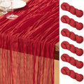 DeZerlor Red Cheesecloth Table Runners 6 Pack Christmas Runners by DeZerlor