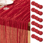 DeZerlor Red Cheesecloth Table Runners 6 Pack Christmas Runners by DeZerlor