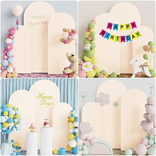 Wokceer Arch Backdrop Cover Arch Covers Strethy Backdrop Set of 3 Beige - Image 5