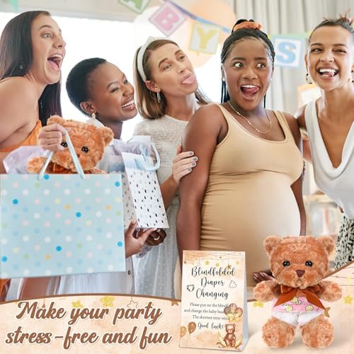Simgoing 19 Pcs Bear Diaper Changing Game Supplies, Elegant, Dark Brown - Image 5