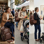 ROSEGIN Premium Vegan Leather Diaper Bag Backpack with Waterproof Changing Pad, Reinforced Zippers & Odor-Free,20 Pockets Pro Organizer, Fits 15.6" Laptop, Stroller Straps, Baby Bag for Mom,Dark Brown - Image 6