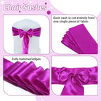 MDS® Pack of 50 Satin Chair Sashes for Wedding & Events – Magenta Violet - Image 5