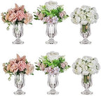 Glasseam Compote Flower Vases, 6Pcs Small Pedestal Vases for Centerpieces by Glasseam