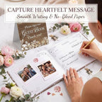 Wedding Guest Book and Vow Book Set Wood Grain Photo - Image 3