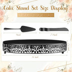 Wenqik 16 Inch Black Cake Stand Set Metal Round Cake Dessert Stand, Wedding - Image 2