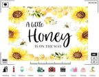 Trykid 12x10ft Sunflower Baby Shower Backdrop A Little Honey is on The Way Photography Background Yellow Floral Honeycomb Gender Reveal Party Decoration Photoshoot Studio Props Fabric - Image 3