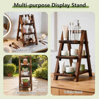Wooden 3 Tier Cupcake Stand with Flower Vine, Palm Leaves & Decorative Butterflies, Cupcake Holder for Tea Party Supplies, Serving Trays for Party Perfect for Dessert Cups and charcuterie Cups - Image 5