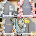 8 FT Arch Backdrop Cover, Wedding Light Grey Arch Covers Stretchy Backdrop Spandex Fitted for Chiara Stand Birthday Baby Shower Party Ceremony Decoration Light Grey 8FT - Image 5