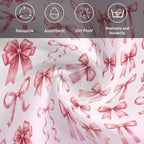 Pink Ribbon Bow Cloth Napkins Set of 8, Fantasy Sweet Bows Modern Abstract Washable Reusable Dinner Cocktail Napkin for Kitchen Party Wedding Banquet Holiday Baby Shower Table Decor - Image 6