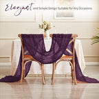 14 Pack Dark Purple Cheesecloth Table Runner 17x108 Inch Semi Sheer Boho Gauze Cheese Cloth Fabric Table Runners, for Wedding Party Baby Shower Birthday Home Decor Garden Farmhouse - Image 5