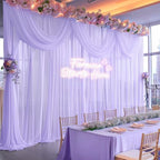 40ft x 10ft Lilac Backdrop Curtains, Wrinkle-Free Sheer Chiffon Fabric Photo Backdrop Drapes for Wedding Arch Party Ceremony Stage Photography Decorations - Image 3