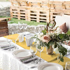 24Pack Disposable Plastic Tablecloths and Satin Table Runner Set White and Gold Dot Tablecloth Gold Satin Table Runner for Wedding Birthday Baby Shower Anniversary Christmas New Year Party Decorations - Image 5