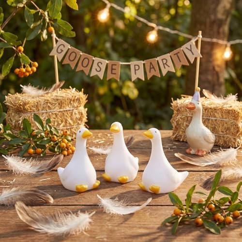 Deekin 50 Pcs Rubber Goose 2 Inch One Silly Goose Party Favors Bulk Silly Geese with Raised Wings for Party Baby Shower Birthday Cake Topper Gifts Fillers Decoration - Image 3