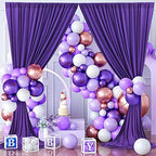 50ft x 10ft Wrinkle Free Purple Backdrop Curtains for Parties,Soft Silk Polyester Wedding Backdrop Drapes,10 Panels 5x10ft Photo Back Drop Curtain for Themed Birthday Party Photography Background - Image 3