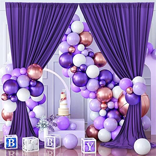 50ft x 10ft Wrinkle Free Purple Backdrop Curtains for Parties,Soft Silk Polyester Wedding Backdrop Drapes,10 Panels 5x10ft Photo Back Drop Curtain for Themed Birthday Party Photography Background - Image 3