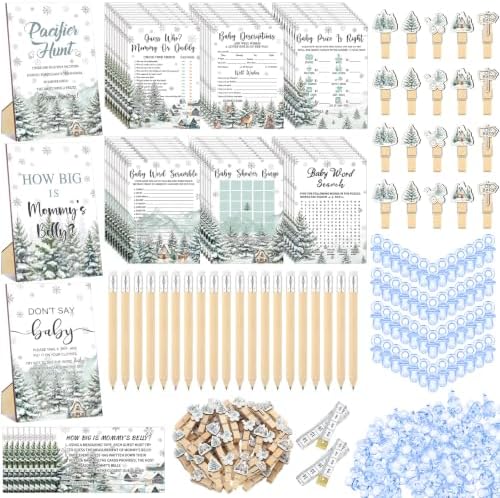 Sherr 476 Pcs Winter Baby Shower Games, 9 Styles Baby Shower Activities by Sherr