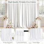 10x10ft Wrinkle Free White Backdrop Curtain for Parties, Soft Wedding White Curtain Backdrop, Polyester Photo Backdrop Drapes for Birthday Party Baby Shower Photography Background - Image 4