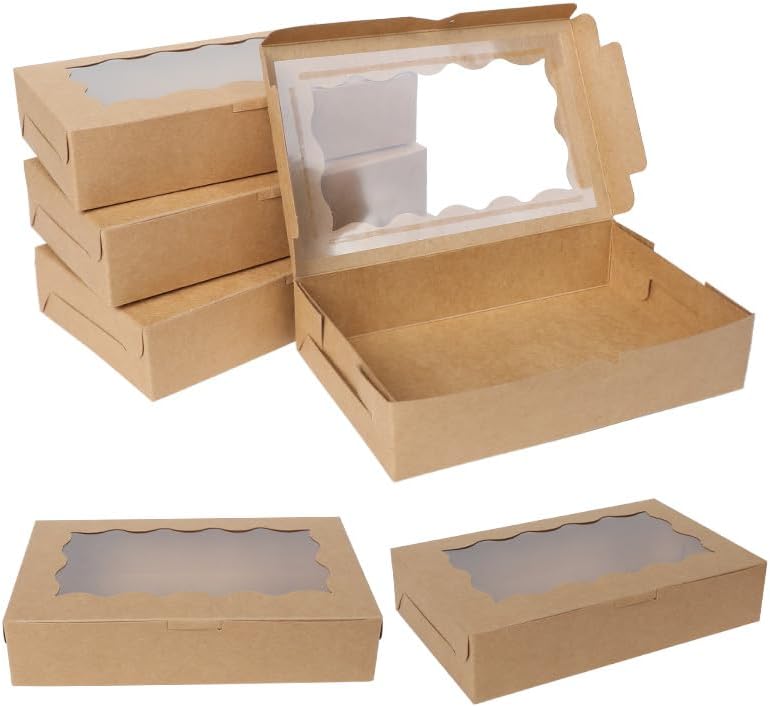 5-20pcs Gift Boxes With Window Birthday Party Chocolate Candy Cookie Gift Packaging Wedding Supplies Baby Shower Christmas Decor (White,20Pcs) - Image 5