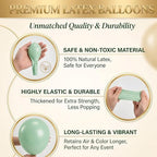 Hiins 2 Set Sage Green Gold Party Balloon Column Kit For floor Decor - Image 5