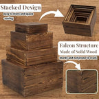 8 PCS Wooden Buffet Risers, Nesting Rustic Wood Display Stands, Multi-Size Dessert Table Display Set for Catering, Wedding & Party Events - Image 4