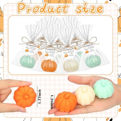 Demissle 40 Pcs Fall Pumpkin Baby Shower Soap Favors Bulk, Colorful - Image 2