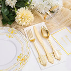 Ciaell 175 Piece White and Gold Plastic Plates for Weddings Parties - Image 4