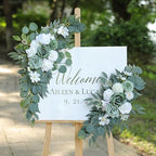 Artificial Sage Green Wedding Arch Flower Floral Swags Set of 2 - Image 2