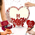 Personalized Wedding Guest Book Alternative Wooden Drop Box Heart Chips by GIFTSH0PBYHELEN
