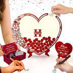 Personalized Wedding Guest Book Alternative Wooden Drop Box Heart Chips by GIFTSH0PBYHELEN