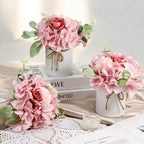 Auihiay 10PCS Flower Centerpieces for Tables, Pink Hydrangeas and Roses - Image 4
