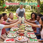 Funnymoom 400 Pcs Watermelon Birthday Party Supplies for 50 Guest Cute Summer Fruit Disposable Plates Napkin Cup Spoon Fork Knives for Outdoor Picnic Birthday Baby Bridal Shower Party Supplies - Image 5