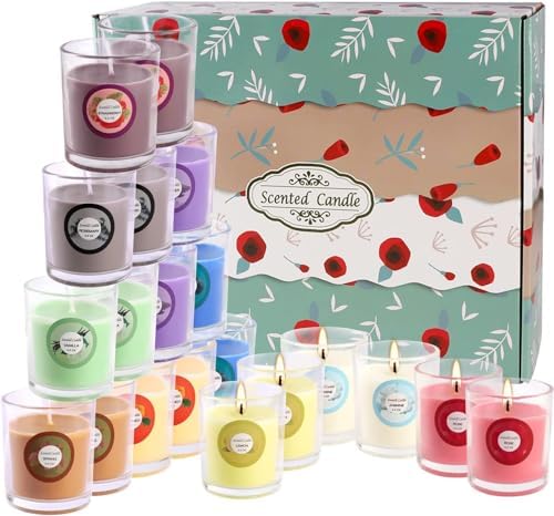 YOROXRG Scented Candles, Jasmine, Rose, Vanilla, Bergamot, fig, Lavender, Lemon, Spring,Strawberry, Rosemary, Aromatherapy Candles,Soy Wax Glass Jar Candle - 40 Pack - Image 3