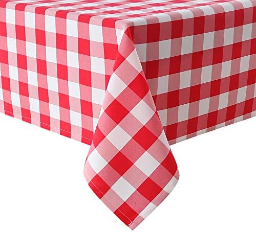 Hiasan Red and White Checkered Tablecloth Rectangle 60 x 140 Inch by Hiasan