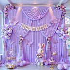 20x8ft Purple Backdrop Curtain for Parties Lavender Wrinkle Free Fabric Backdrop Curtain Wedding Photo Backdrop Drapes for Girls Baby Shower Bridal Shower Photography Lilac Back Drop 4 Panels 5x8FT - Image 4