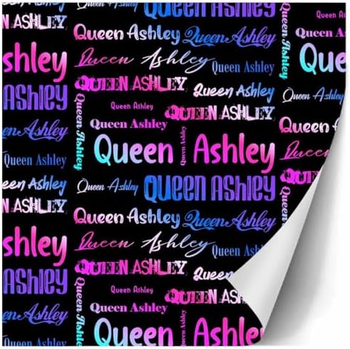 AOFUN Custom Name Gift Wrapping Paper Holiday Gift For Couples Personalized Name Text Wrapping Paper Multi Color Personalized Logo Gift 5 Rolls 58" x 23" - Image 3
