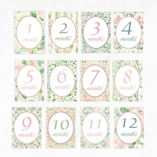 Personalized Baby Milestone Cards – 13 Printed Two Sided Cards with Welcome Card, Monthly Baby Milestones 1–12 Months, First Year Baby Keepsake - Image 6