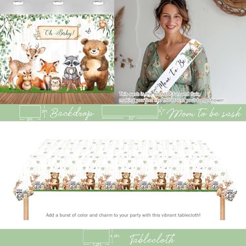 Party Inspo Woodland Baby Shower Decorations, Forest Animal Baby Shower Party Supplies, Neutral Theme Gender Reveal Party Ideas - Image 4