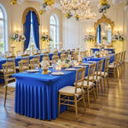 4 Pack Spandex Royal Blue Tablecloths for 8 Foot Rectangle Tables, Wrinkle Free Fitted Table Cloth 8ft Blue Stretchy Tablecover Skirt for Parties Weddings Birthday Banquet Baby Shower - Image 3