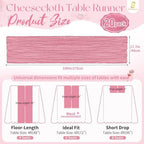 Showgeous 20 Pack Dusty Rose Cheesecloth Table Runner, 17 x 108 Inches - Image 2