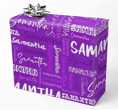 AOFUN Custom Wrapping Paper With Name Text Cute Gifts For Best Friends Funny Gifts For Friends Personalized Name Gift Paper Gifts 5 Rolls 58" x 23" by Unknown