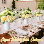 3 Sets Artificial Peonies Flower Peony Bouquet with Galvanized Metal Pot Silk Fake Peonies Faux Flower Arrangements for Wedding Table Centerpiece Party Home Room (Champagne) - Image 6