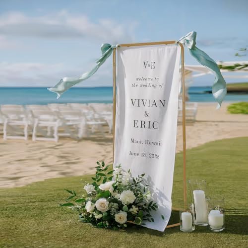Adjustable Sign Holder, Heavy‑Duty Easel Stand, Wedding Sign Banner Stand for Wedding, Birthday, Baby Shower Events (Gold, M) by LUUUUUCKY