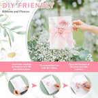 Fullhawl 50 Sets Wedding Invitations Wraps Set Rose Gold Foil Pre Folded Vellum Jackets for 5 x 7 Invitations Pink Dried Flowers Wax Seal Stickers Chiffon Silk Ribbon for Craft DIY - Image 4