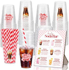 Pink Soda Theme Baby Shower Cups with Straws, 50 Pcs 12 oz Disposable Plastic Cups with Bar Sign, Pregnancy Announcement, Weddings, Bridal Showers and Bachelorette Party Supplies by Unknown