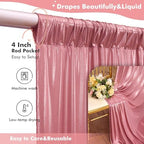 10x10ft Rose Gold Sequin Backdrop Curtain for Wedding Parties,2 Panels 5x10ft Thick Wrinkle Free Shimmer Glitter Rose Gold Photo Backdrop Drapes Curtains for Birthday Photography Background Cloth - Image 6