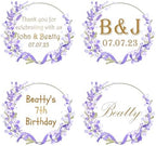 Personalized Business Logo Stickers - Ideal for Weddings, Birthdays, Favors & More. Waterproof, Fade & Heat Resistant. Pack of 100. (Wreath 9, 4 Inch) - Image 2