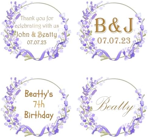 Personalized Business Logo Stickers - Ideal for Weddings, Birthdays, Favors & More. Waterproof, Fade & Heat Resistant. Pack of 100. (Wreath 9, 4 Inch) - Image 2