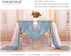 Teruntrue 20 Pack Dusty Blue Cheesecloth Table Runner 17x108 Inch, Boho Gauze Sheer Fabric Cheese Cloth Table Runners for Wedding Party Bridal Shower Baby Shower Birthday Home Decor Garden Farmhouse - Image 4