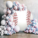 Renaiss 6.5x6.5ft Baseball Round Backdrop Cover Hardball Circle Photography Background Batter Pitcher Hit Batting Catcher Athletes Baby Shower Birthday Party Decor Sport Games Arch Photo Booth Props - Image 3